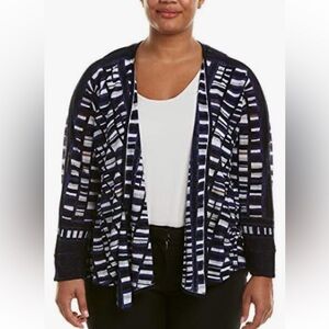 Nic + Zoe Wrapped Multicolored 3/4 Sleeves Multi Style Cardigan Sweater 1X NWT!